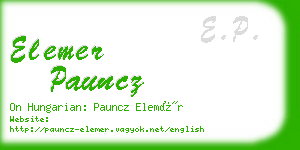 elemer pauncz business card